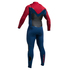 Gul Viper 4/3 Blindstitched Chest Zip Wetsuit - Bleu / Rouge
