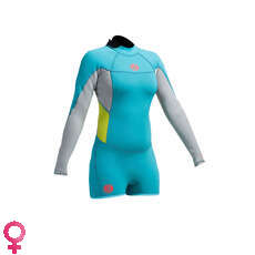 Gul Femmes Surflite 2Mm F / L Sdl T2 Springsuit - Cyan Vif / Bleu Brouillard Gul Femmes Surflite 2Mm F / L Sdl T2 Springsuit - Cyan Vif / Bleu Brouillard