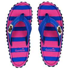 Tongs En Toile Gumbies Islander Pour Femmes - Rayures Bleues Et Roses