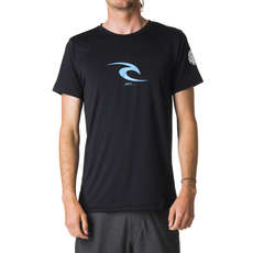 T-Shirt À Manches Courtes Rip Curl Icon Rash Guard Uv - Noir