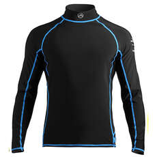 Manches Longues Zhik Hommes Spandex Rash Vest / Garde - Noir / Cyan