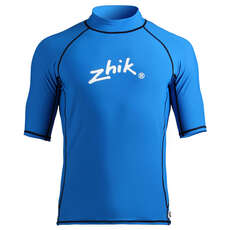 Zhik Mens À Manches Courtes Spandex Rash Vest / Garde - Cyan Zhik Mens À Manches Courtes Spandex Rash Vest / Garde - Cyan